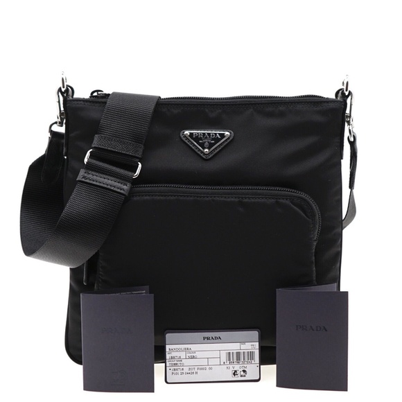Prada Crossbody Black Nylon Messenger Bag 1BH716 New - Picture 5 of 7